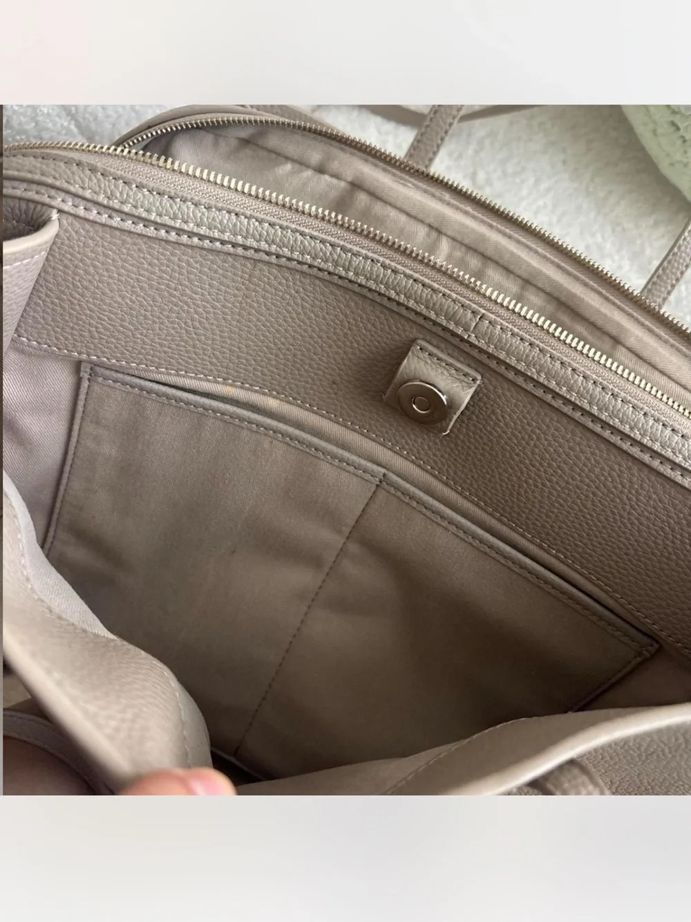 Quince Italian Leather Triple Compartment Work Tote - Picture 7 of 8